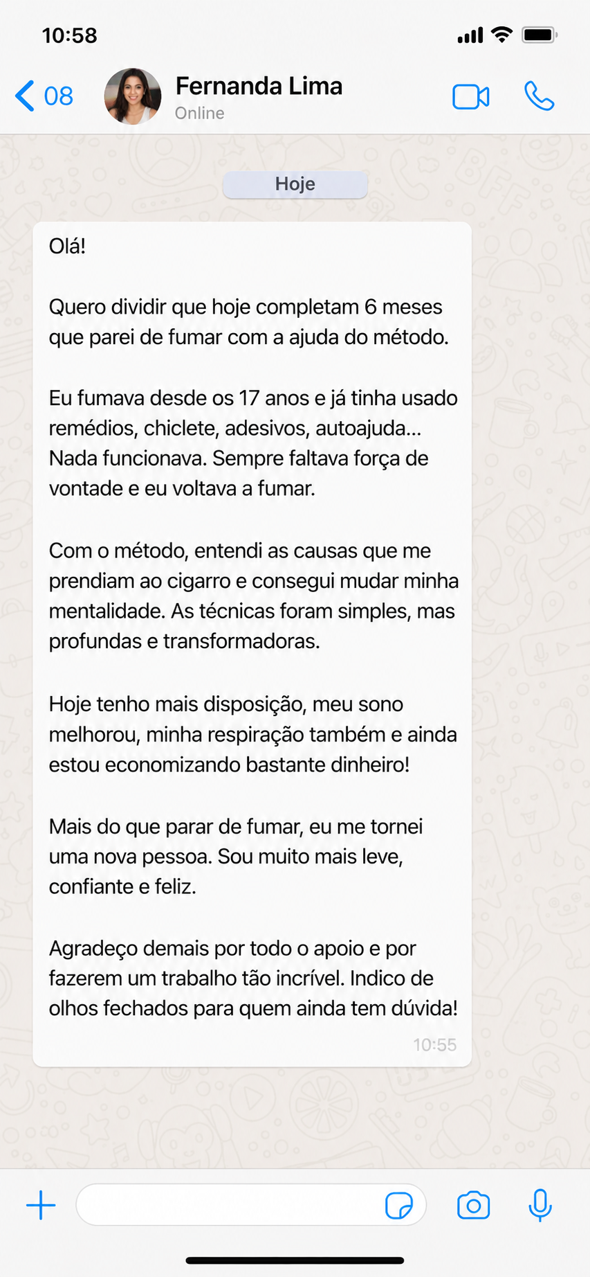 Depoimento de cliente que parou de fumar com o VZ 21D