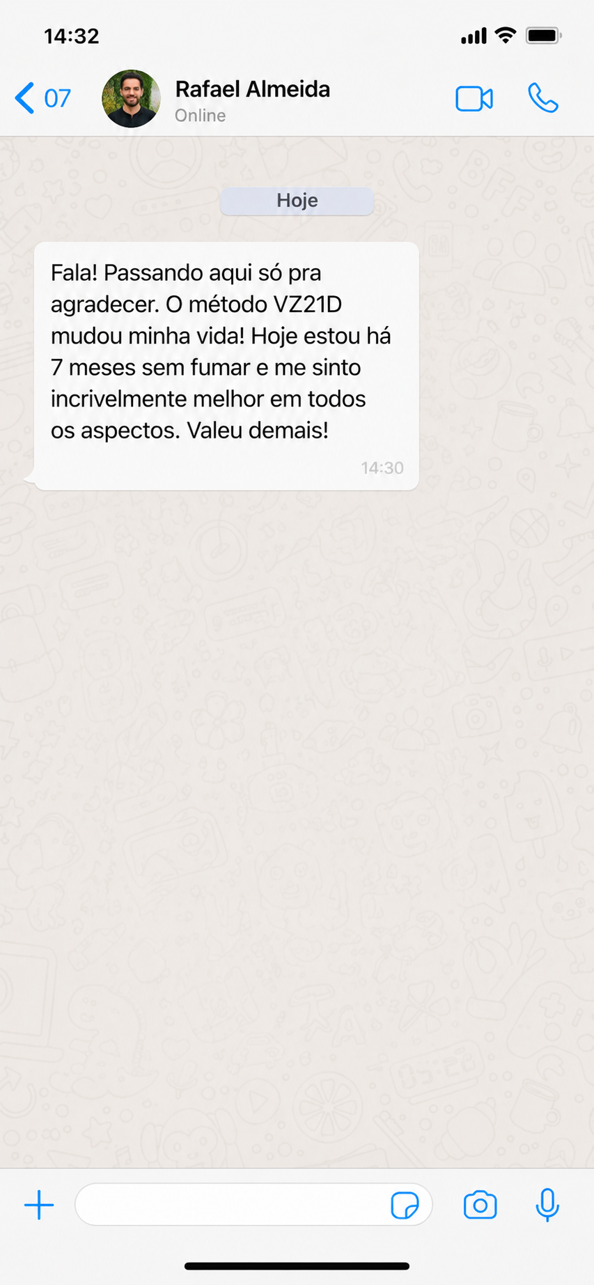 Depoimento de cliente que parou de fumar com o VZ 21D